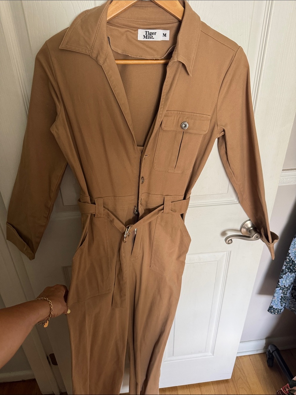 Tiger Mist Camel Utility Boiler Jumpsuit